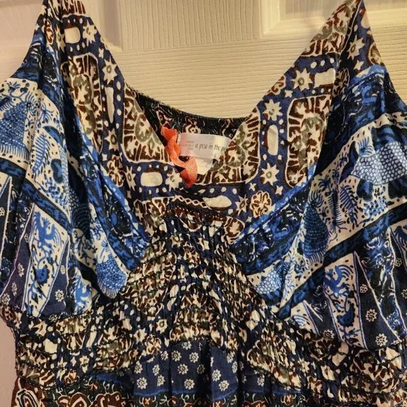 Eight Sixty For a Pea in the Pod Sleeveless Blue Maternity Maxi Dress Medium - Picture 5 of 8